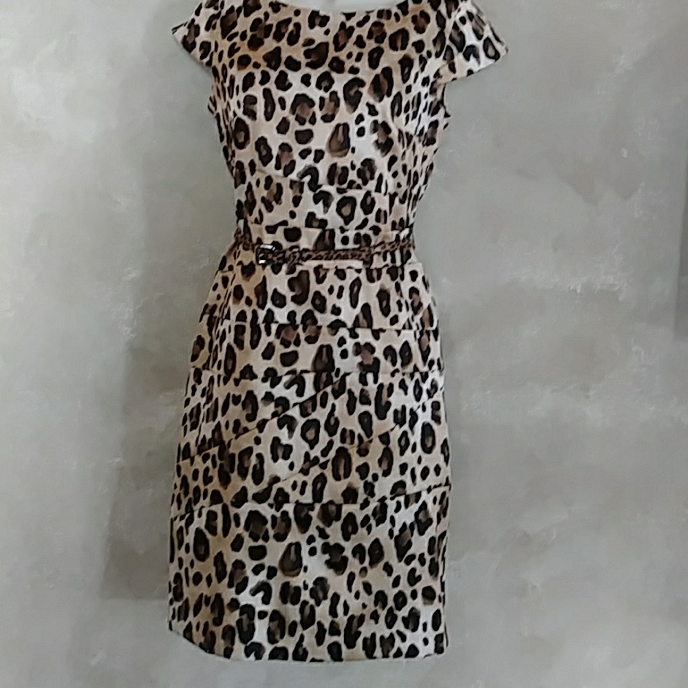 🍀 Roz & Ali Cheetah Print Sheath Dress Size 4